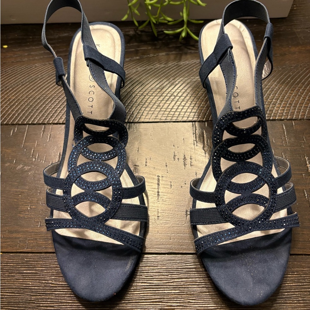 Karen Scott Denice embellished sling back wedge